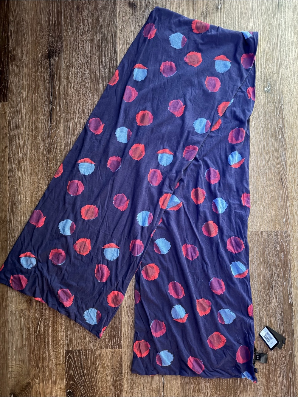 New with Tags! Marc by Marc Jacobs Navy cotton knit scarf with Dot Print